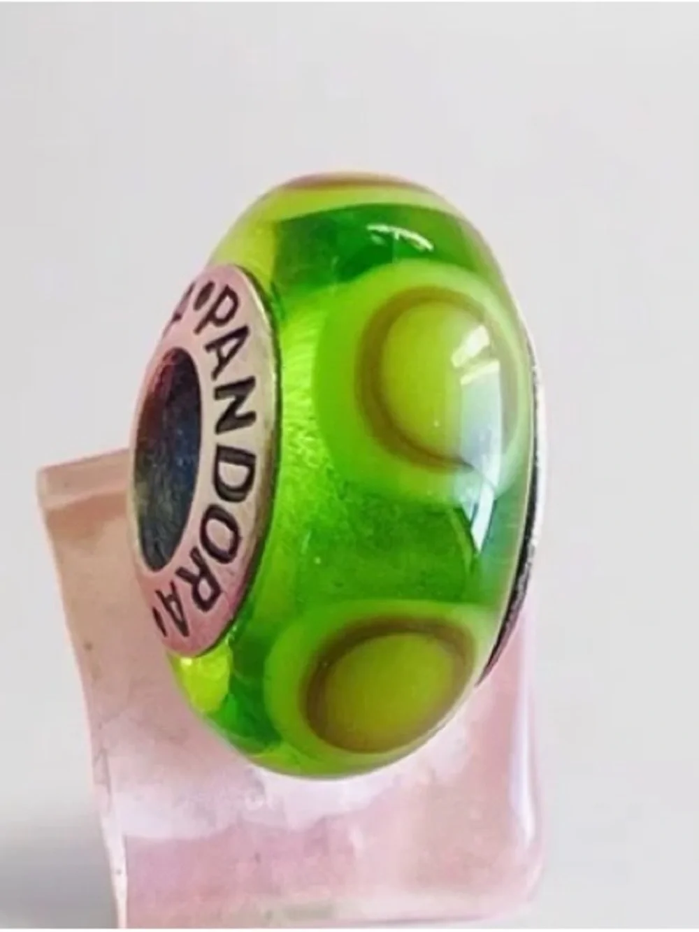 Pandora Green Glass Murano Dot Charm Bead